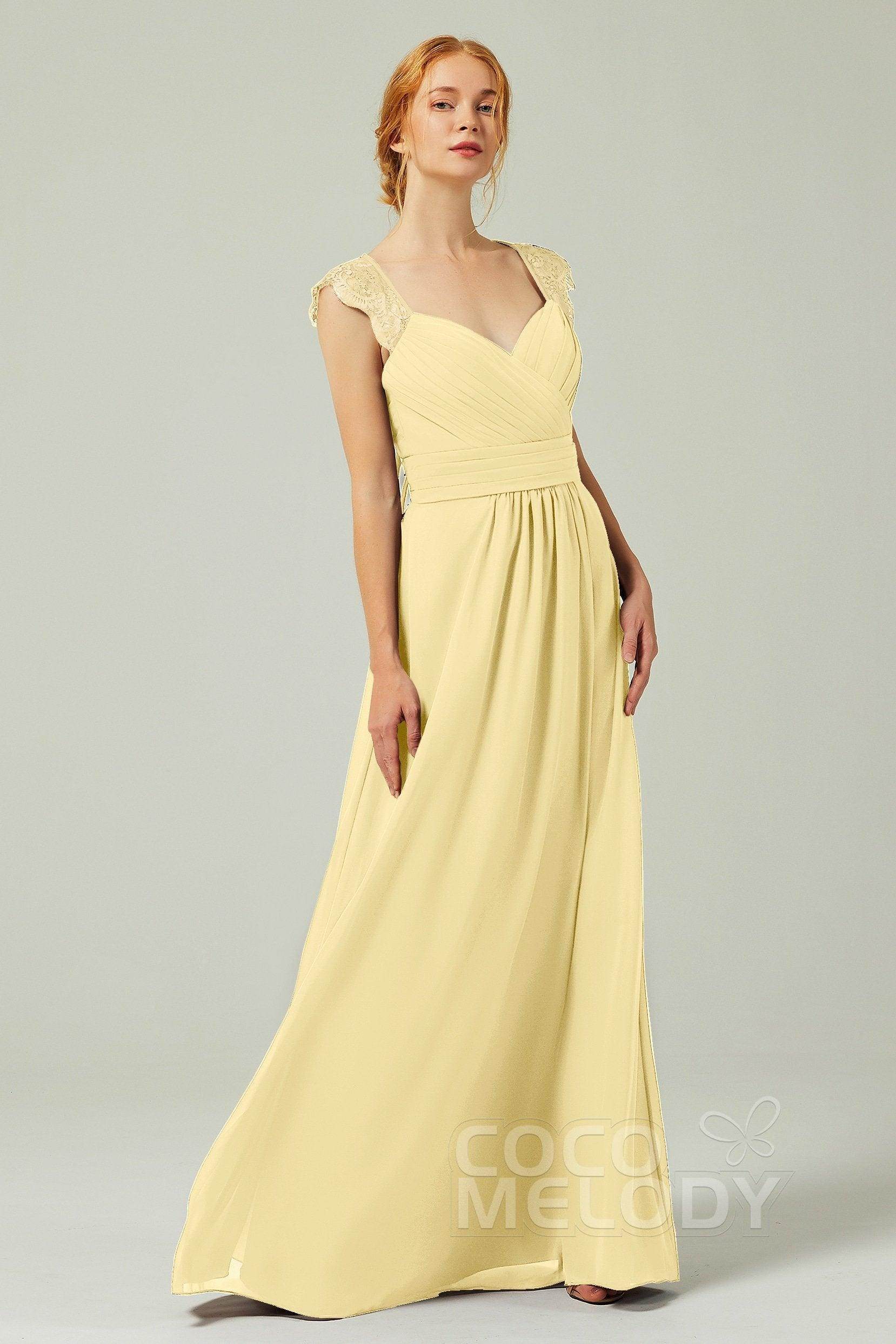 A-Line Floor Length Chiffon Bridesmaid Dress Formal Dresses CB0298 - COCOMELODY